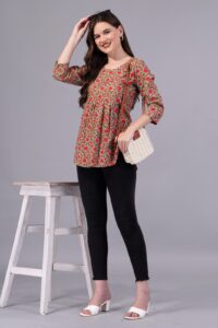 Beautiful flower printed kurti